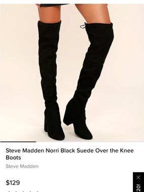 Steve Madden Black Suede Pointed Toe Block Heel Ankle Boots